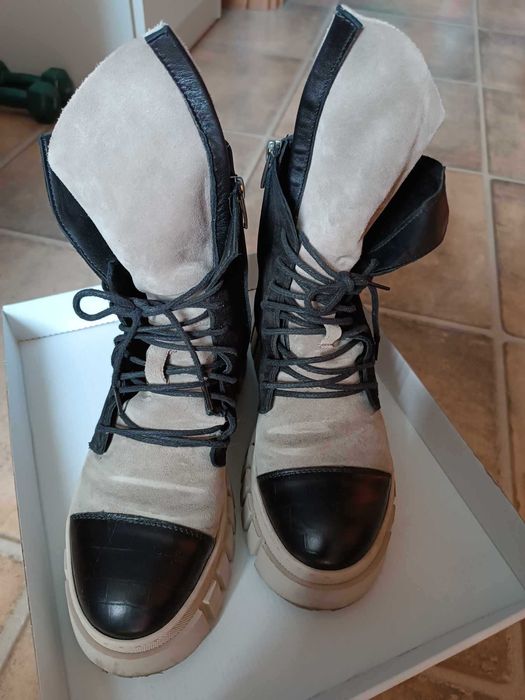 боти на платформа естествена кожа 38 номер