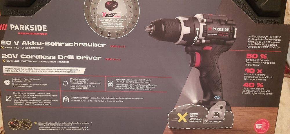 Bormasina 20v parkside performance