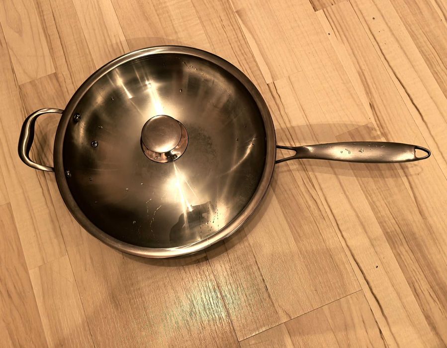 Тиган уок, неръждаема стомана, 30.5 см диаметър, с капак