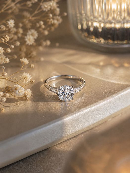 Inel Argint 925 cu Moissanite Premium GRA 1CT | Emerald cut | S925 | Nou | Cutie Cadou