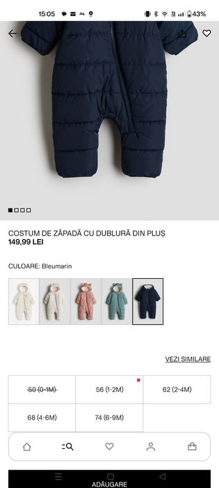 Combinezon îmblănit H&M măsură 62