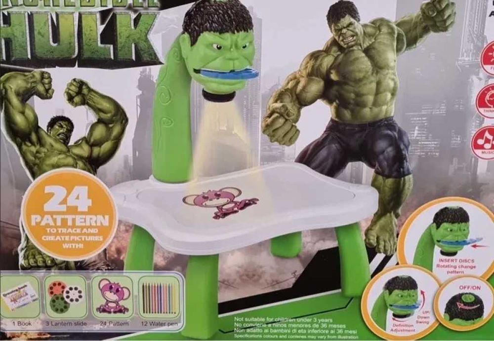 Детска масичка за рисуване с вграден проектор. Размери 39х27х7 см.