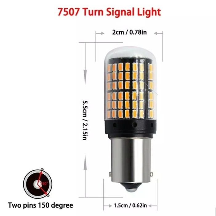 Bec Led semnalizare galbena P21W
