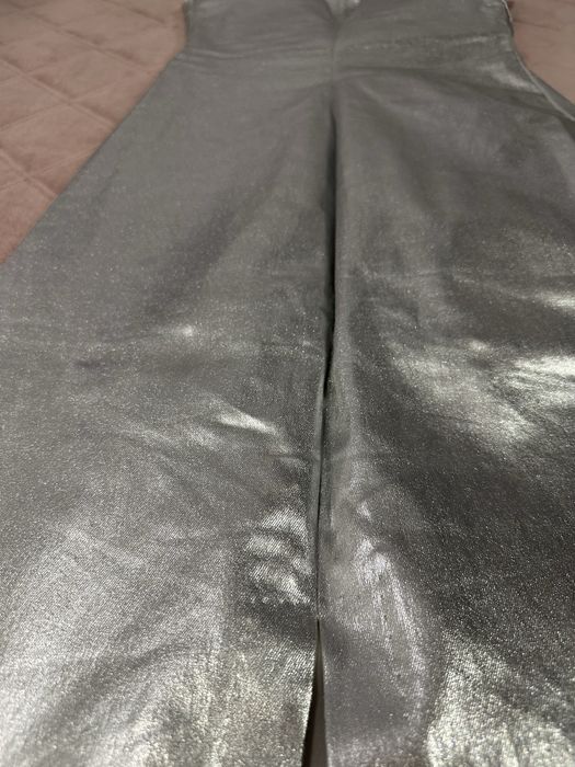 Дамска сребриста рокля Zara, XS размер, металик без презрамки