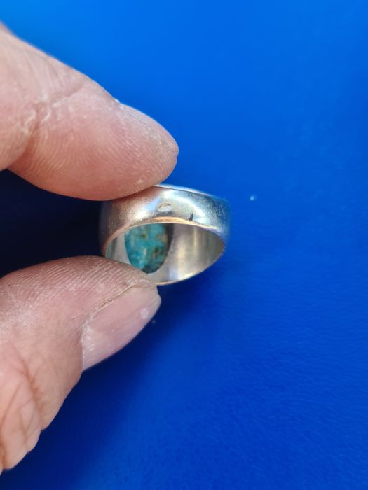 N INEL ghiul argint masiv 925,piatra turquoise, turcoaz,stare buna