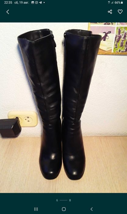 Меховые сапоги натуральная кожа и мех 37размер