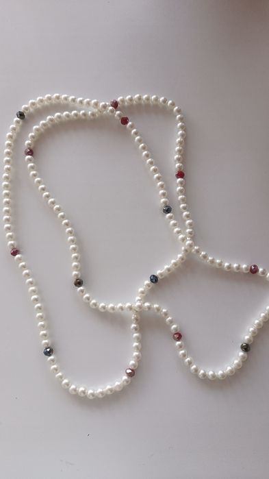 Бусы длинные под жемчуг