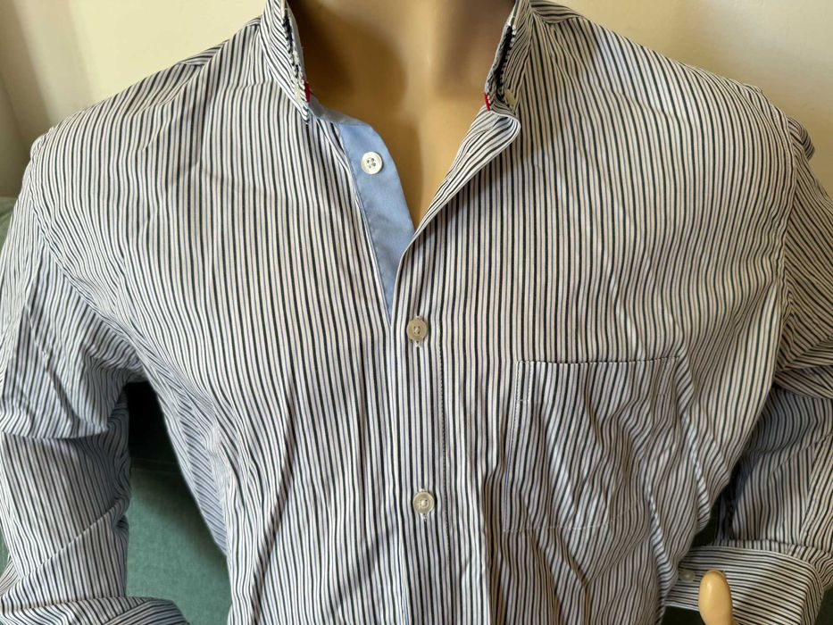 Frant / Франт – нова стилна раирана мъжка риза, XL, блуза, мъжки ризи