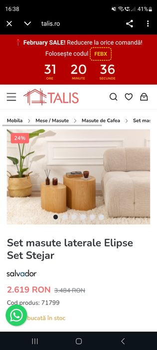 Set masute laterale Elipse