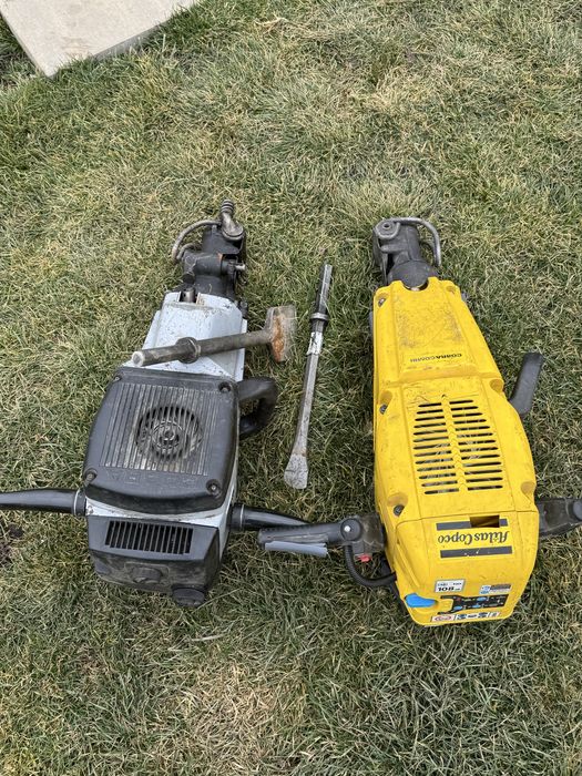 Ciocane demolatoare pe benzină Atlas Copco Cobra + dălți (funcționale)