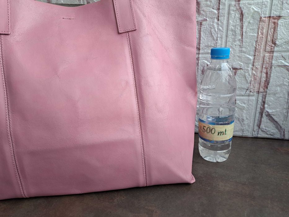 дамска чанта,розова кожена торба-естествена кожа