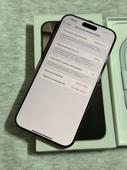 Iphone 16 Pro Max 256 gb емкость 100