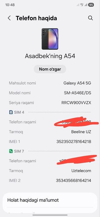 SAMSUNG A54 5G Holati yaxshi