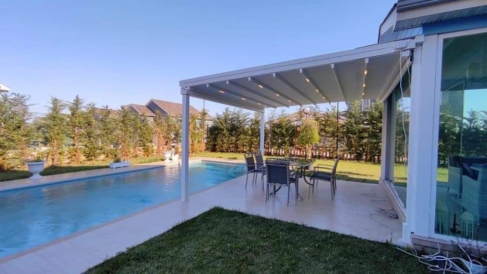 Pergola retractabila din aluminiu cu membrana pvc sau  bioclimatica,  sticla, copertine-montaj +garanție București - Ilfov