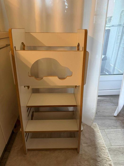 Turn de invatare - learning tower alb masinuta