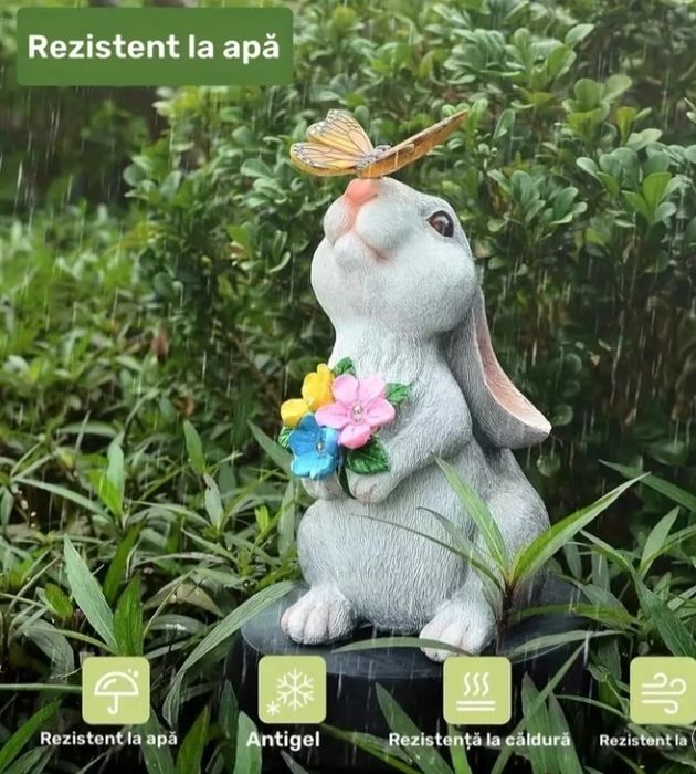 Lampă solară de gradină în formă de iepure