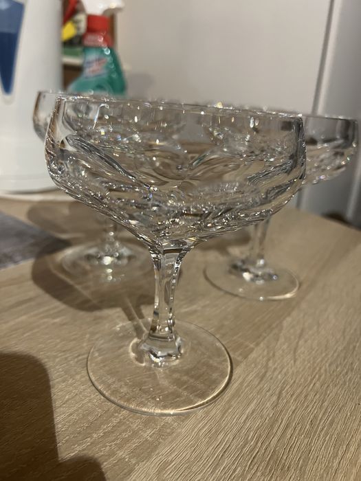 Set 5 pahare cupe cristal sampanie desert