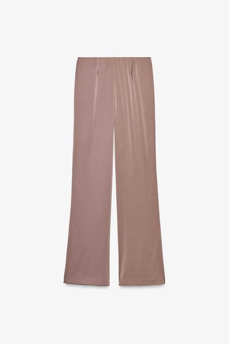 Сатенени разкроени панталони Zara размер L