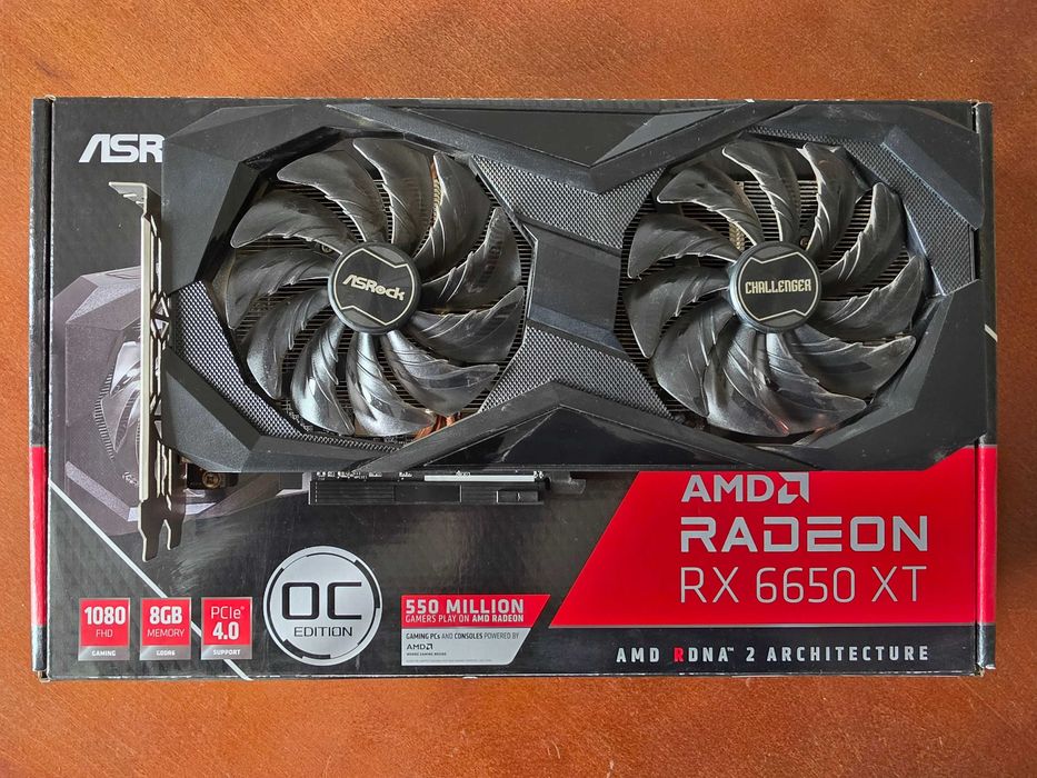 ASRock RX 6650 XT CHALLENGER OC 8GB GDDR6 с кутия и всички аксесоари