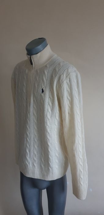 POLO Ralph Lauren Cable Wool / Cashmere Half Zip  M / L НОВО! ОРИГИНАЛ