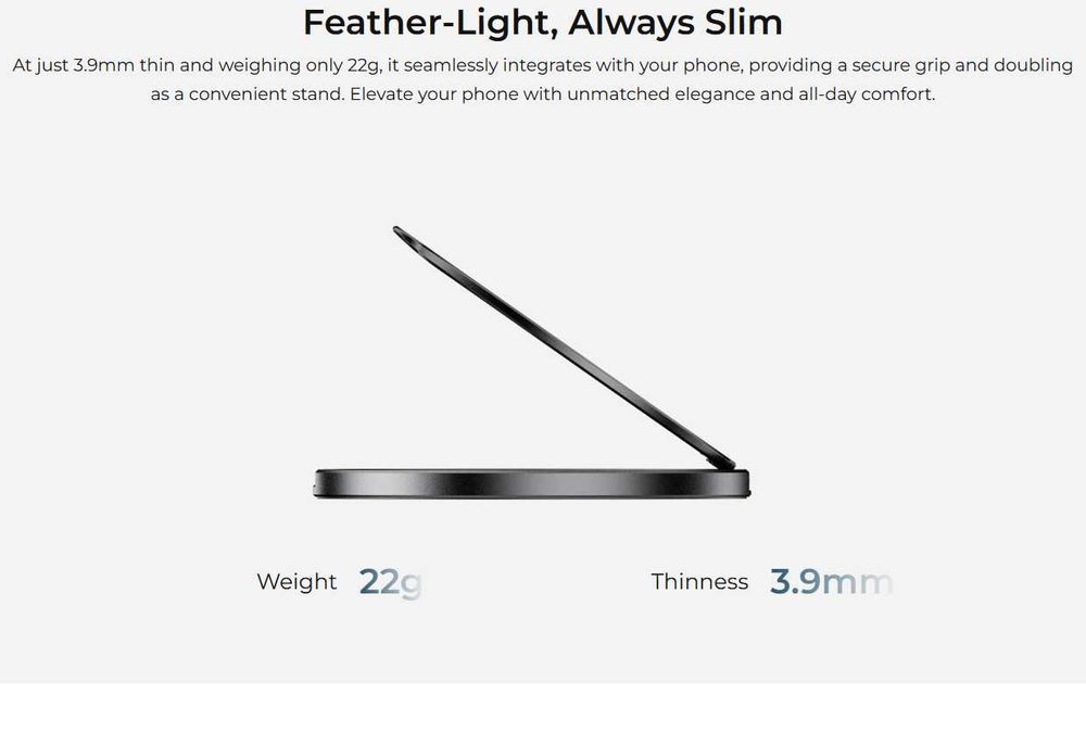 Benks ArmorPop держатель и подставка MagSafe Kevlar® 360 for iPhone 16