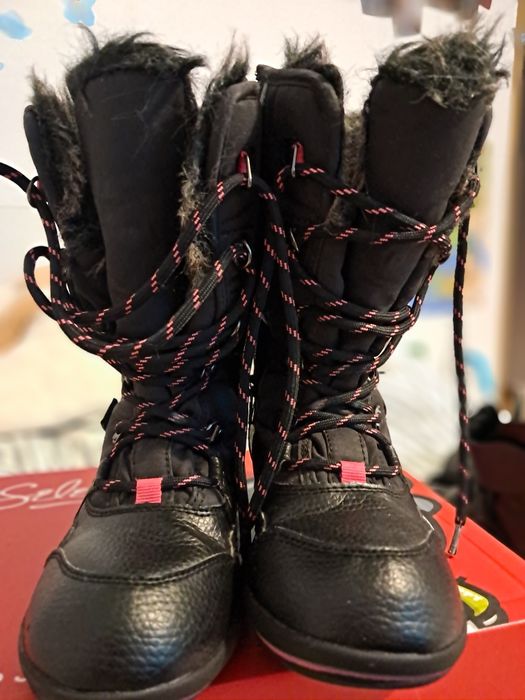 Ghete piele de iarna cu blana, mar 31, inchidere fermoar