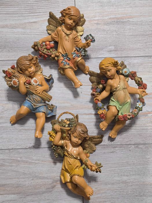 Fontanini Simonetti 1989 Ornamente suspendate vintage italiene „Patru anotimpuri” îngeri
