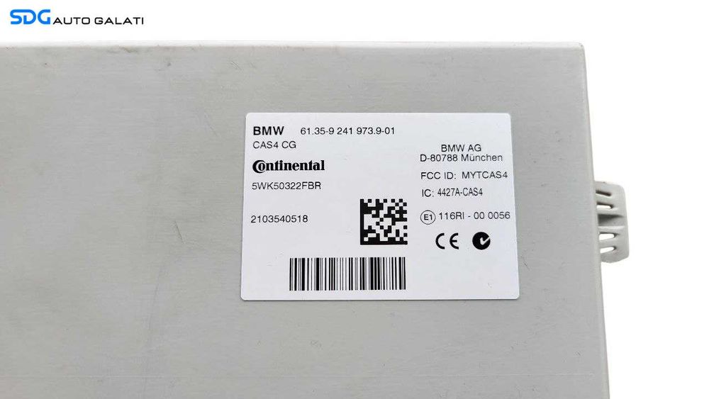 Modul Calculator Control Central BMW Seria 5 F10 F11 2009 - 2017 Cod 6135-92419739-01 5WK50322FBR 4427A-CAS4 [LR2224]