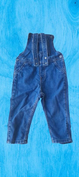 Salopeta denim H&M 92, 1-2 ani