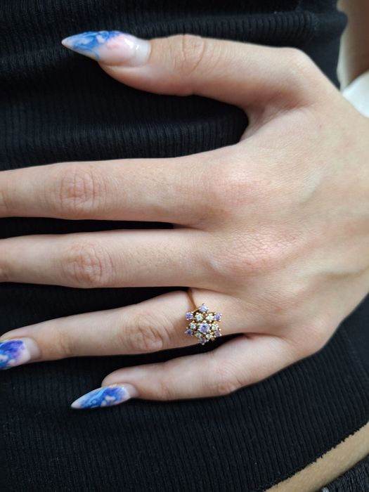 Inel aur 14 k cu pietre semiprețioase