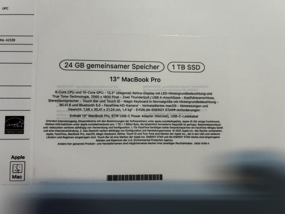 Apple MacBook Pro sigilat 24GB 1tb,M2