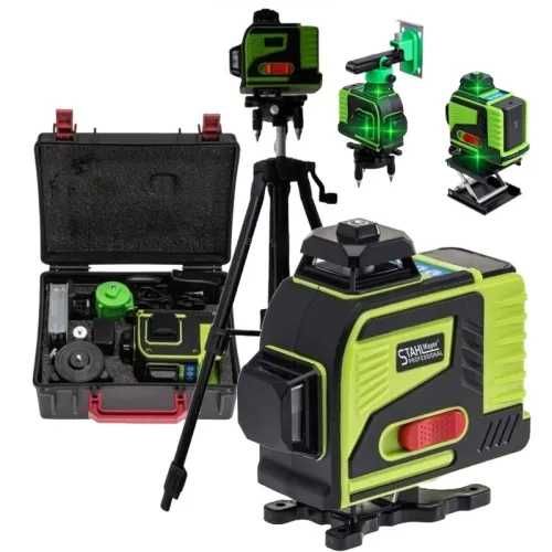 4D лазерен нивелир с 16 линии (четири точков) самонивелиращ се, зелен