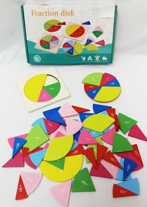 Фракционен диск / Дървена игра геометрия за деления и обучение