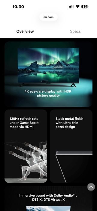 Xiaomi 50 a series 2026 new 4K 120 hz Game Bost