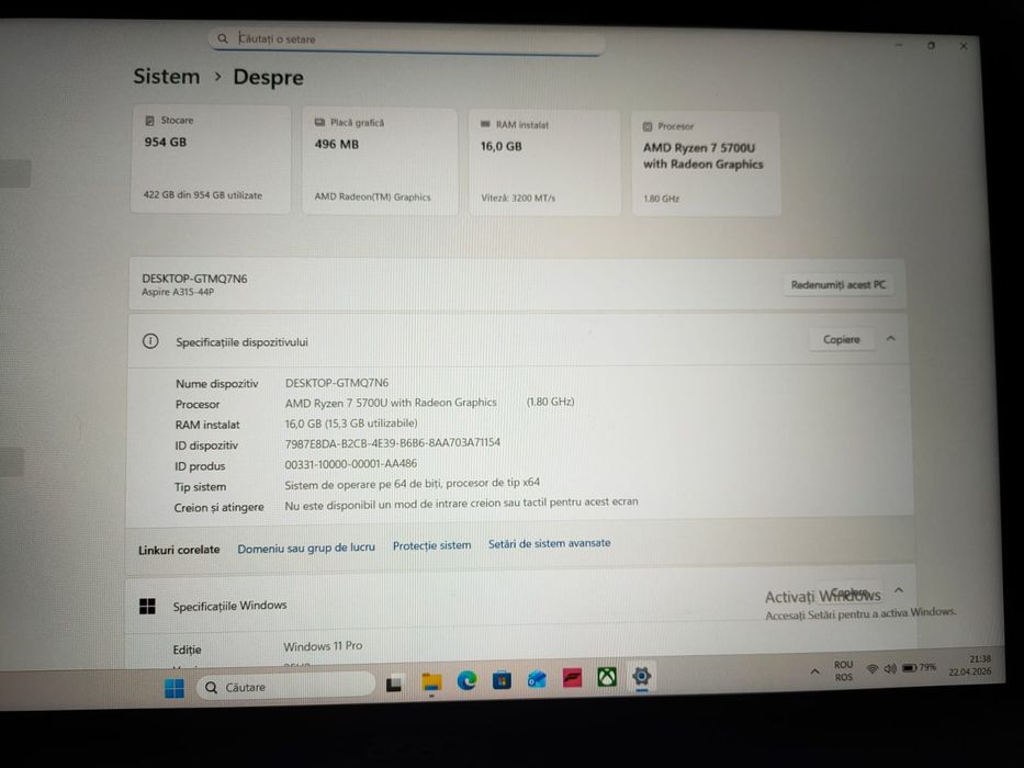 Leptop Acer aspire 3