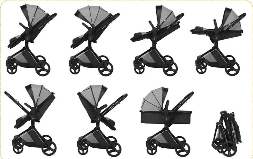 Carucior transformabil 2 in 1 Skiddou Nasjo Normandic Dream, Gri
