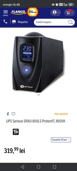 Ups serioux protectit 850ls 850va