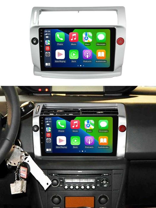 Navigatie Android 14 Citroen C4 2004-2009 Waze YouTube CarPlay +CAMERA