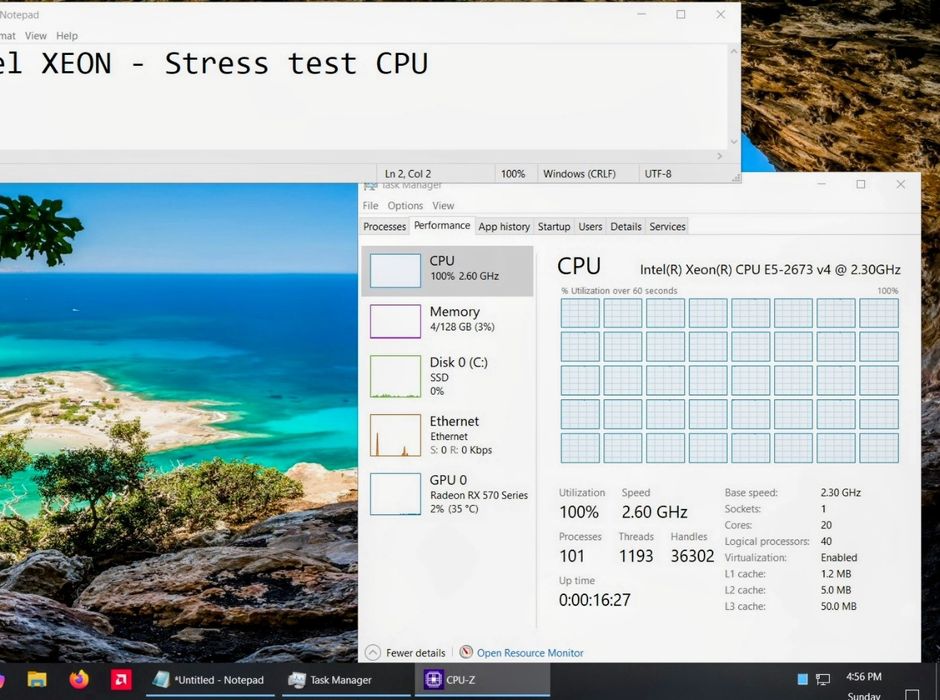 Server Intel Xeon 20 core/40 threads, 64Gb Ddr4 Ecc , Amd rx570 8gb