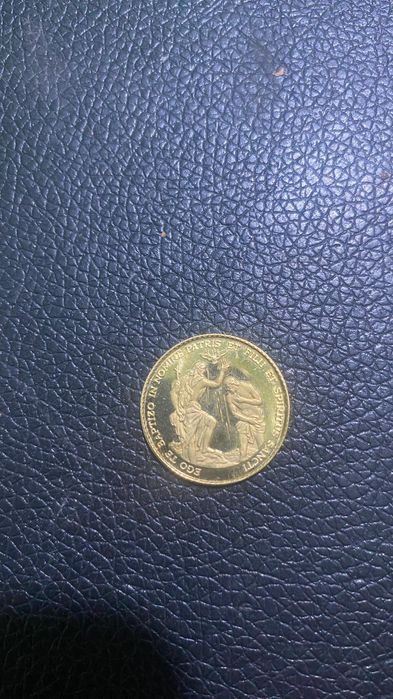 Vând moneda aur 18k certificat original plic
