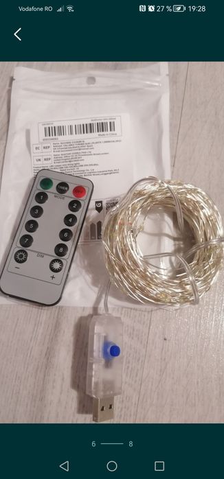 Lumini LED cu telecomanda cu 8 moduri, 20 m 200 LED-uri, pt decor, nou
