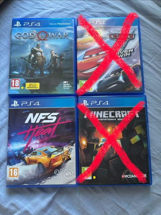Игри за PS4: God of War, Minecraft, NFS Heat, Cars 3
