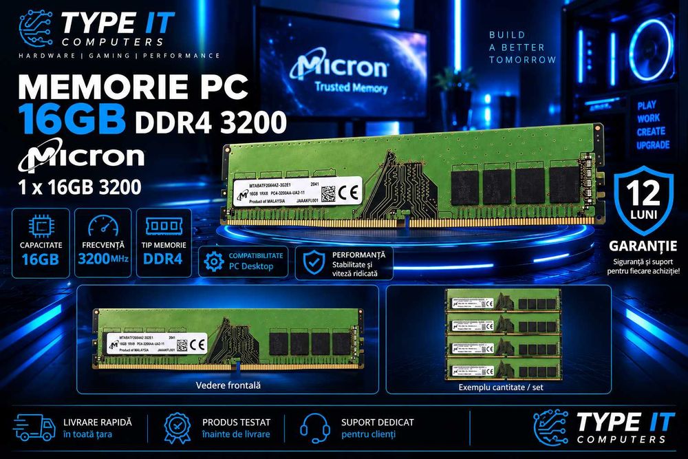 Memorie PC 16GB DDR4 3200 Calculator, 1 x 16GB DDR4 3200
