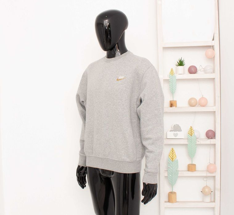 Nike оригинален мъжки пуловер сив суичър овърсайз S