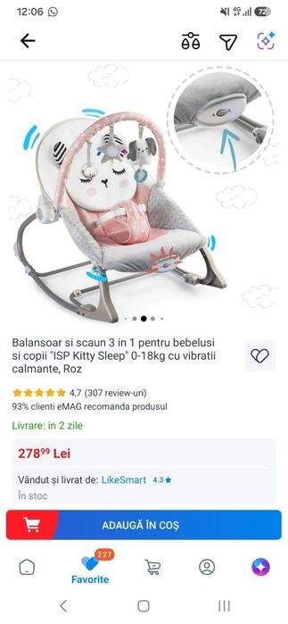 Balansoar și scaun 3in 1
