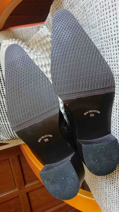 Cizme dama cu varf ascutit New Collection, piele naturala