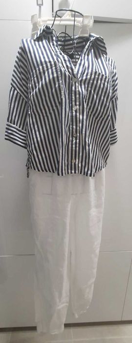 ZARA бял спортен панталон размер 36, ЗАРА