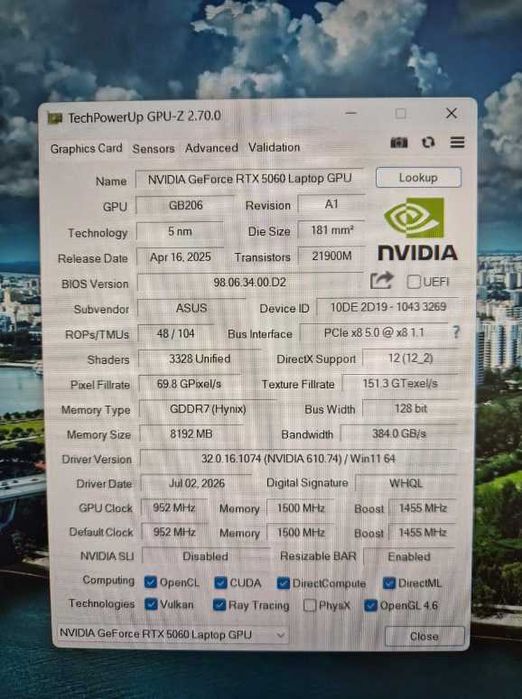 Игровой ноутбук Asus V16