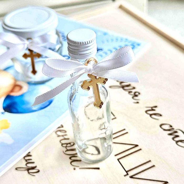 Аксесоари за кръщене кутийки за кръстче и косичка, миро, бурканче мед