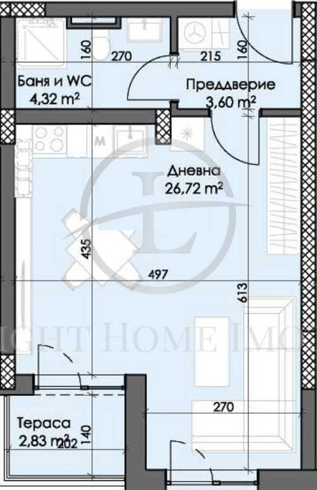 Продава се Едностаен апартамент в Пловдив, Тракия - 54 кв.м за 1156 €/кв.м - Снимка #2